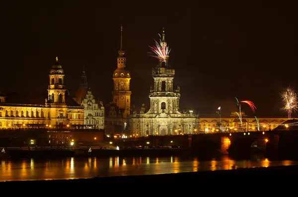 Fuegos artificiales de Dresde — Foto de Stock