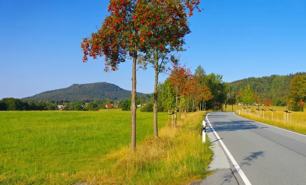 Zittau Mountains Mountain Hochwald Village Lueckendorf Autumn — Stock Photo, Image