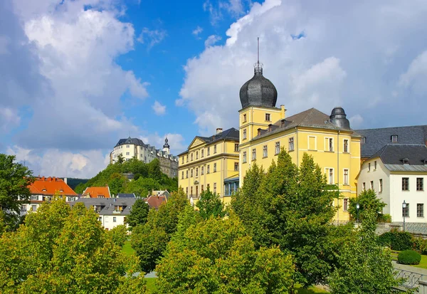 Κάστρο Στην Greiz Τοπίο Vogtland Γερμανία — Φωτογραφία Αρχείου