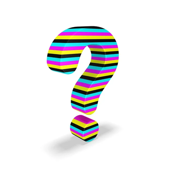 3d cmyk question mark — Stock Photo, Image