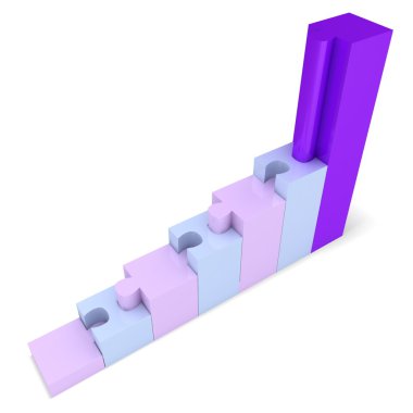 3D puzzle başarı mali çubuk grafik grafik