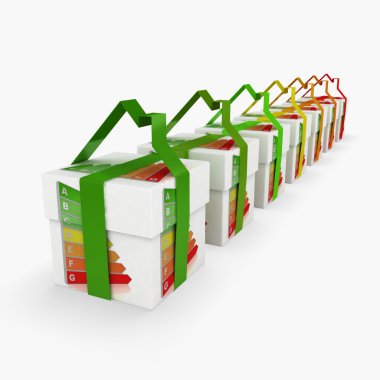3D hediye kutuları ile enerji kavramı koruma
