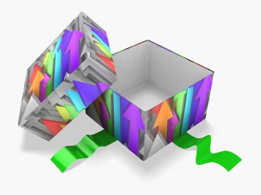3D boş hediye kutusu ile okları