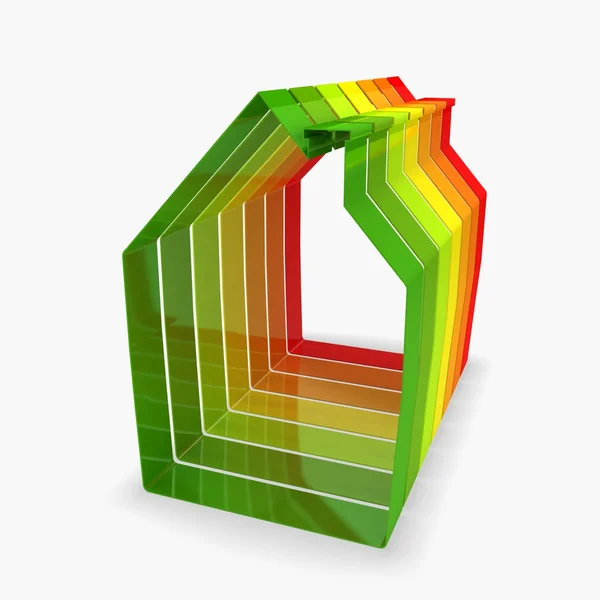 Dom / 3D. koncepcja oszczędności energii — Zdjęcie stockowe