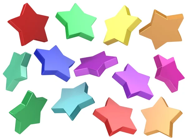 3d estrellas de colores de fondo — Foto de Stock