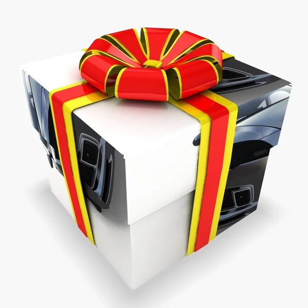 3d gift box with texture — Stock Photo, Image