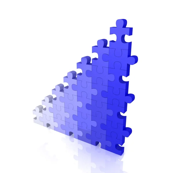 3d puzzle sucesso gráfico gráfico de barras financeiras — Fotografia de Stock
