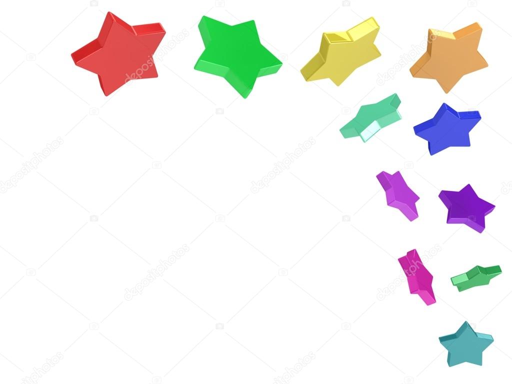 3d Colorful stars background