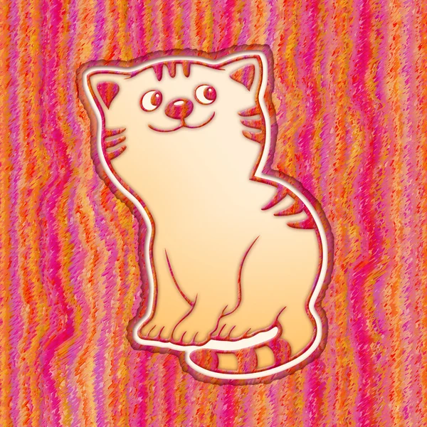 Karalama renkli arka plan üzerinde yavru kedi — Stok fotoğraf
