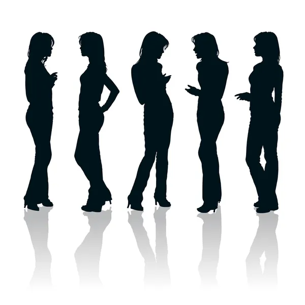 genç kadın siluetleri