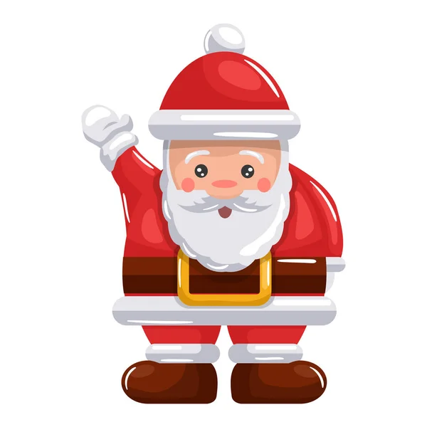 Rir Santa Claus Levantando Mão Fundo Transparente — Vetor de Stock