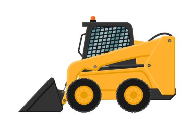 Beyaz arkaplanda küçük ön yükleme makineleri