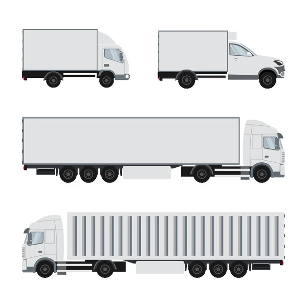 Set Small Trailers Ready Move Containers — Stock Vector