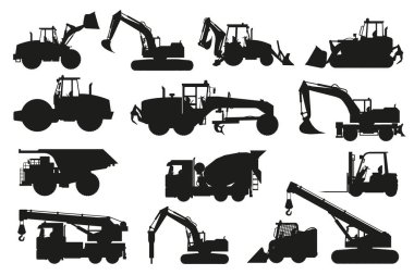  İnşaat ve madenler için ağır makineler, beton karıştırıcı kamyon, kepçe ve buldozer setleri
