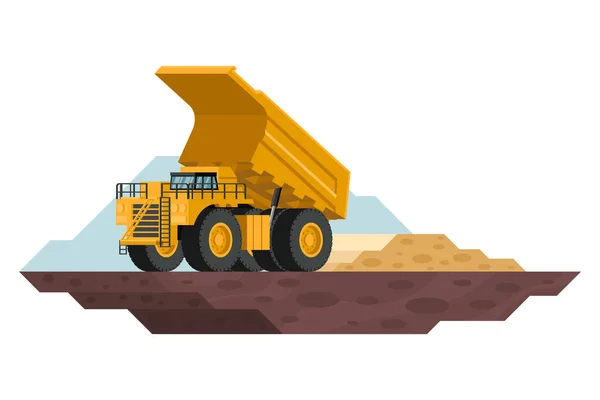 Mining Truck Unloading Construction Mining Waste Heavy Machinery — Archivo Imágenes Vectoriales