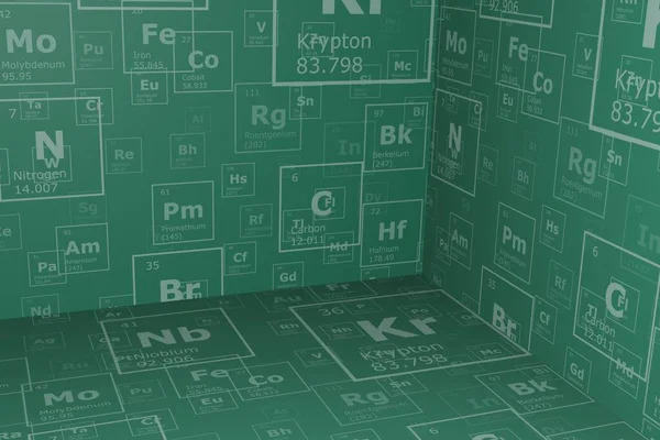 3d background of elements of the periodic table, science and engineering background