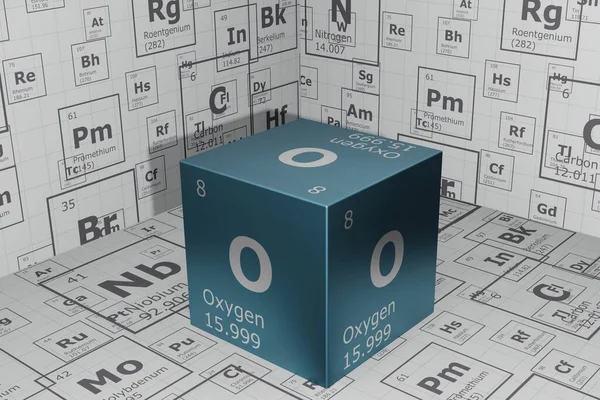 Rendering Elements Periodic Table Oxygen Background Education Science Technology Engineering — 스톡 사진