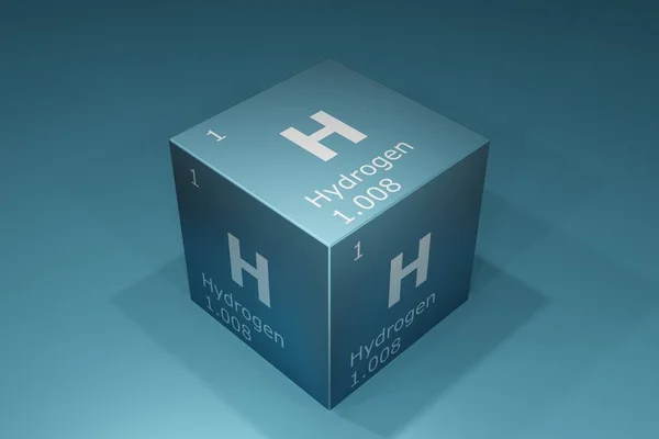 Hydrogen Rendering Symbols Elements Periodic Table Atomic Number Atomic Weight — Foto Stock