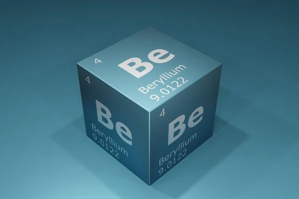 Beryllium Rendering Symbols Elements Periodic Table Atomic Number Atomic Weight — Foto de Stock