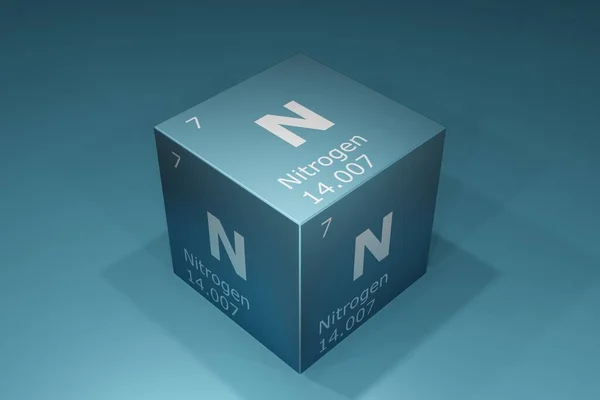 Nitrogen Rendering Symbols Elements Periodic Table Atomic Number Atomic Weight — Stock fotografie