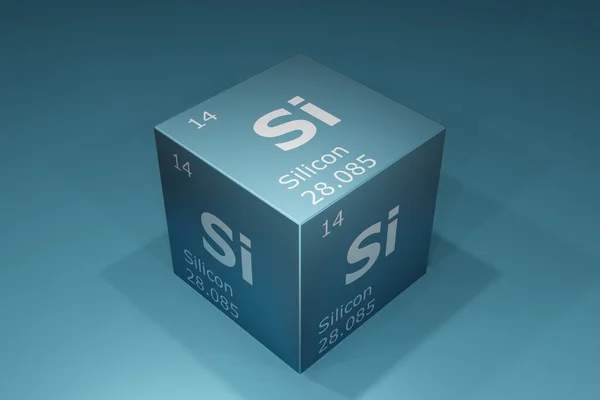 Silicon Rendering Symbols Elements Periodic Table Atomic Number Atomic Weight — 스톡 사진