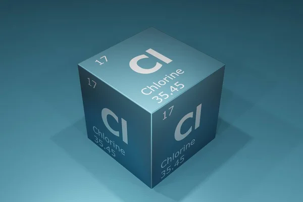 Chlorine Rendering Symbols Elements Periodic Table Atomic Number Atomic Weight — Fotografia de Stock