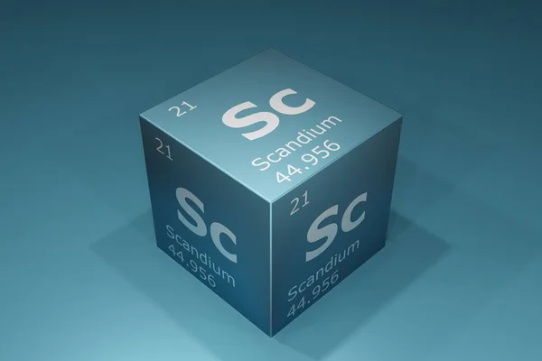 Scandium Візуалізація Символів Елементів Періодичної Таблиці Атомного Числа Атомної Ваги — стокове фото