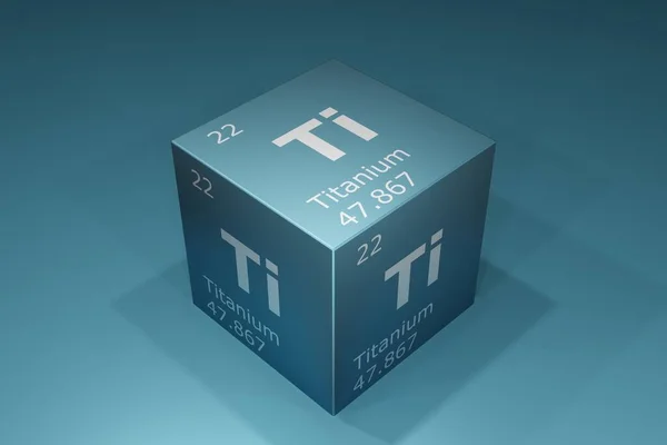 Titanium Rendering Symbols Elements Periodic Table Atomic Number Atomic Weight — 스톡 사진