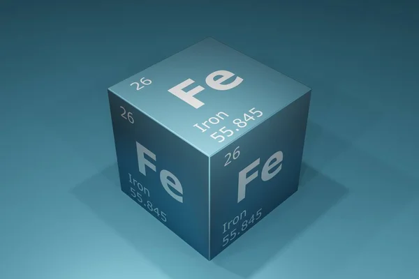 Iron Rendering Symbols Elements Periodic Table Atomic Number Atomic Weight —  Fotos de Stock