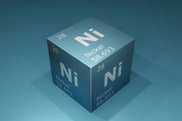 Nickel Rendering Symbols Elements Periodic Table Atomic Number Atomic Weight —  Fotos de Stock