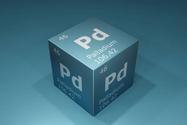 Palladium Rendering Symbols Elements Periodic Table Atomic Number Atomic Weight — Foto Stock