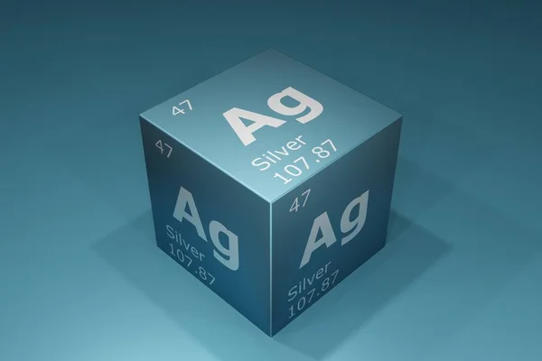 Silver Rendering Symbols Elements Periodic Table Atomic Number Atomic Weight — 스톡 사진
