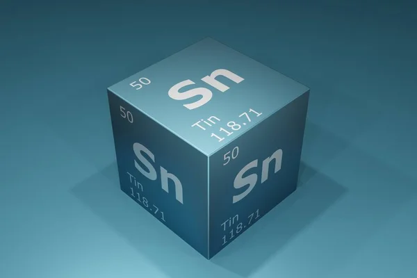 Tin Rendering Symbols Elements Periodic Table Atomic Number Atomic Weight — Stockfoto