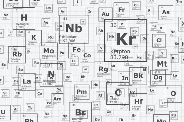 Background Chemical Elements Periodic Table Atomic Number Atomic Weight Name — Stock vektor