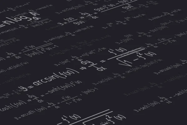 Logarithmic Derivative Trigonometric Logarithmic Hyperbolic Inverse Equations Formulas Black Background — Stockvector