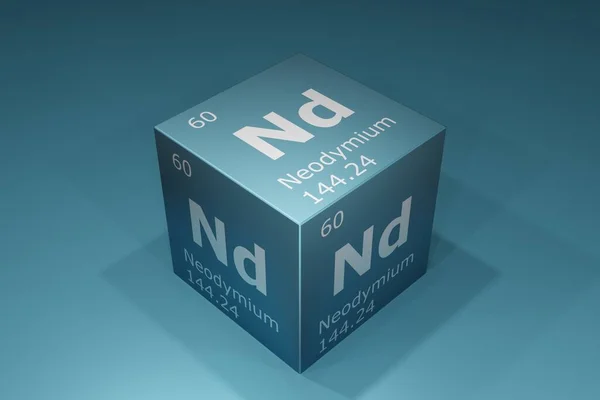Neodymium Rendering Symbols Elements Periodic Table Atomic Number Atomic Weight — Fotografia de Stock