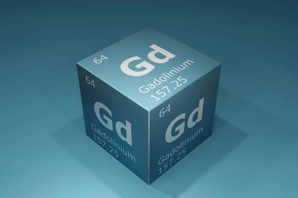 Gadolinium Rendering Symbols Elements Periodic Table Atomic Number Atomic Weight — Foto Stock