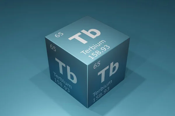 Terbium Rendering Symbols Elements Periodic Table Atomic Number Atomic Weight — Stock Fotó