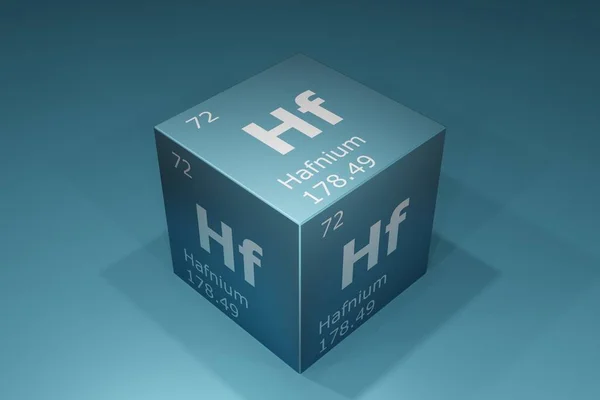 Hafnium Rendering Symbols Elements Periodic Table Atomic Number Atomic Weight — Stock fotografie