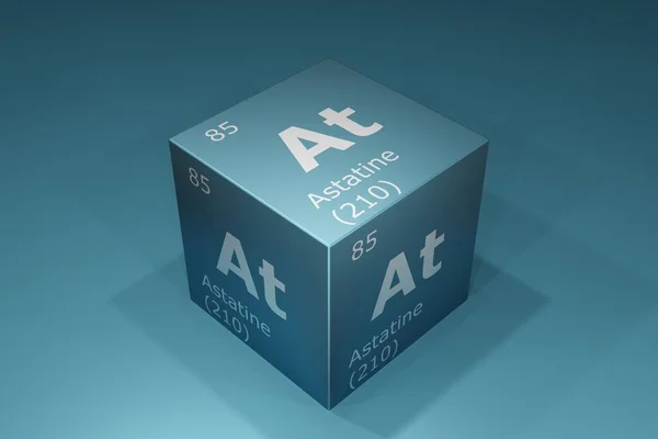Astatine Rendering Symbols Elements Periodic Table Atomic Number Atomic Weight — Foto de Stock