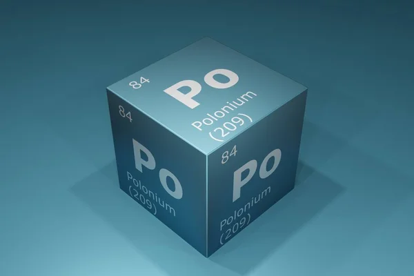 Polonium Rendering Symbols Elements Periodic Table Atomic Number Atomic Weight — Foto Stock