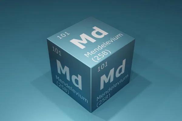 Mendelevium Rendering Symbols Elements Periodic Table Atomic Number Atomic Weight — 스톡 사진