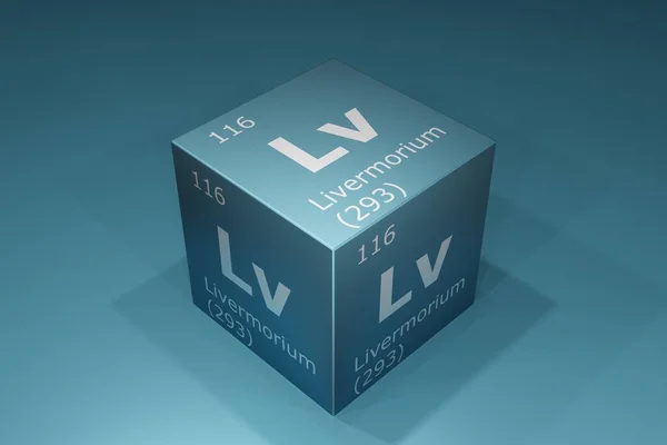 Livermorium Rendering Symbols Elements Periodic Table Atomic Number Atomic Weight — 스톡 사진