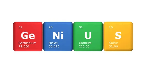 Rendering Cubes Elements Periodic Table Germanium Nickel Uranium Sulfur Forming — Stockfoto