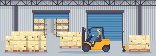Industrial Warehouse Storage Products Industrial Metal Racks Shelves Pallet Support —  Vetores de Stock