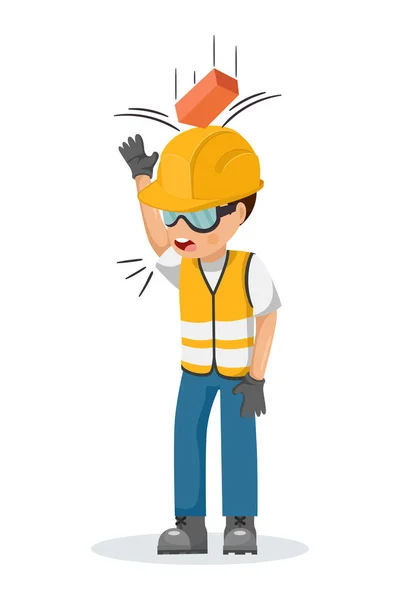 Importance Safety Helmet Measure Protection Head Fall Object Worker Hit — Stock Vector