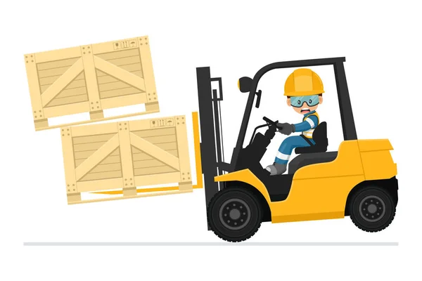 Forklift kullanmanın tehlikeleri. Bir çatal kaldırma aracındaki aşırı kilolardan kaynaklanan kaza. Bir depoda iş kazası. Forklift sürüş emniyeti. Önce güvenlik. Endüstriyel Güvenlik ve İş Sağlığı