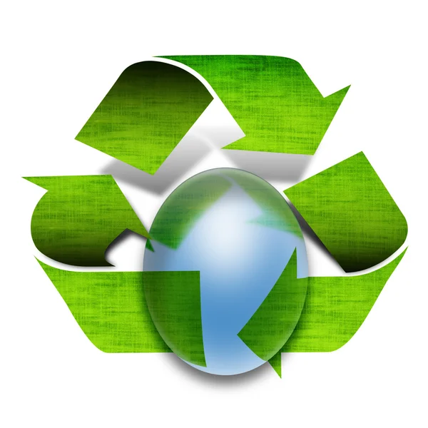 Groen recycle pijlen — Stockfoto