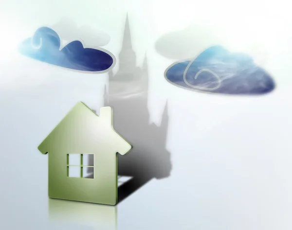 Evin bir kale şeklinde bir gölge yok eder..