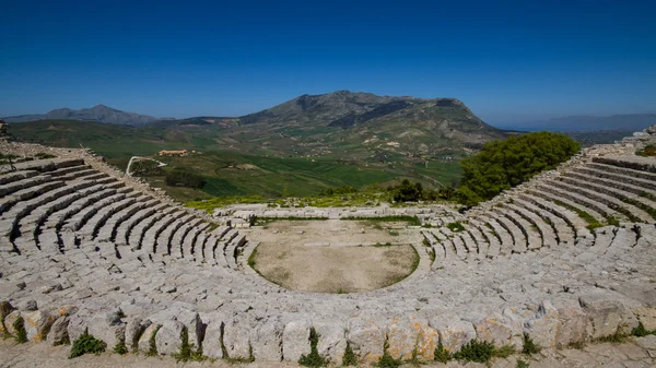 Görög színház, a Segesta — Stock Fotó